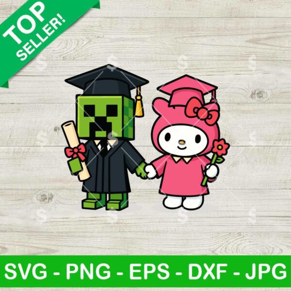 Minecraft And My melody Graduate Svg