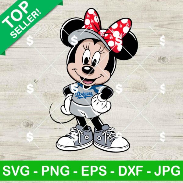 Minnie Mouse LA Dodgers Baseball Svg