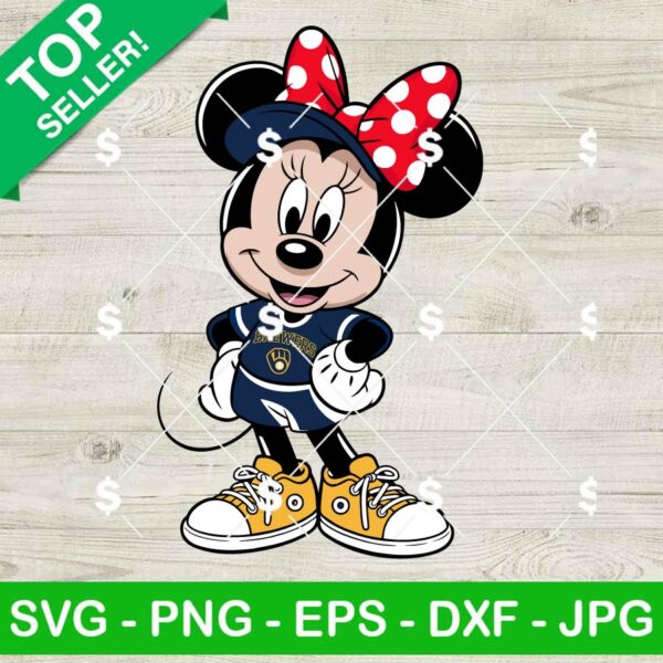 Minnie Mouse Milwaukee Brewers Baseball Svg