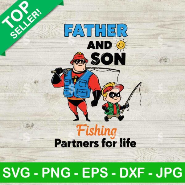 Mr Incredible Father And Son Fishing Partner For Life Svg