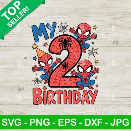 My 2nd Birthday Spiderman Svg