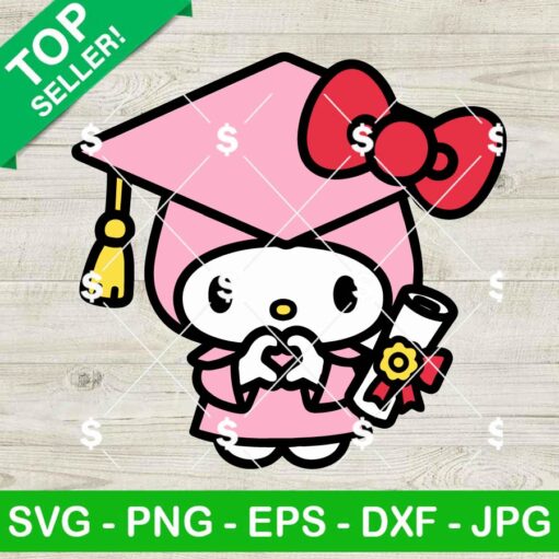 My Melody Graduation Cap Heart Hand Svg