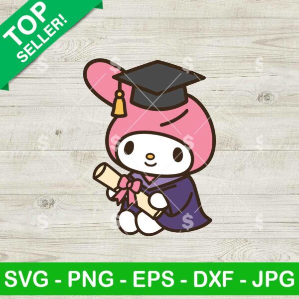 My Melody With Grad cap Svg