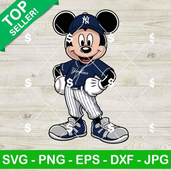 NY Yankees Mickey Mouse Svg