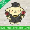 Pompompurin Grad Cap And Flower Svg