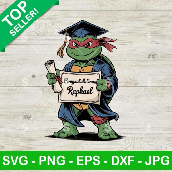Raphael Ninja Turtle Graduate Svg