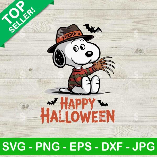 Snoopy Freddy Krueger Svg, Snoopy Horror Halloween Svg, Snoopy Scary Characters Svg