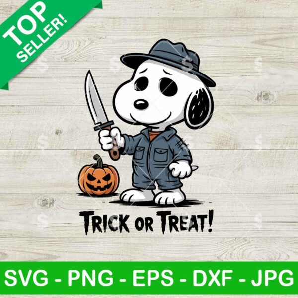 Snoopy Michael Myers Svg, Snoopy Horror Halloween Svg, Snoopy Halloween Scary Characters Svg
