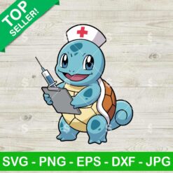 Squirtle Nurse Svg, Pokemon Squirtle In Hospital Svg, Cute Nurse Svg