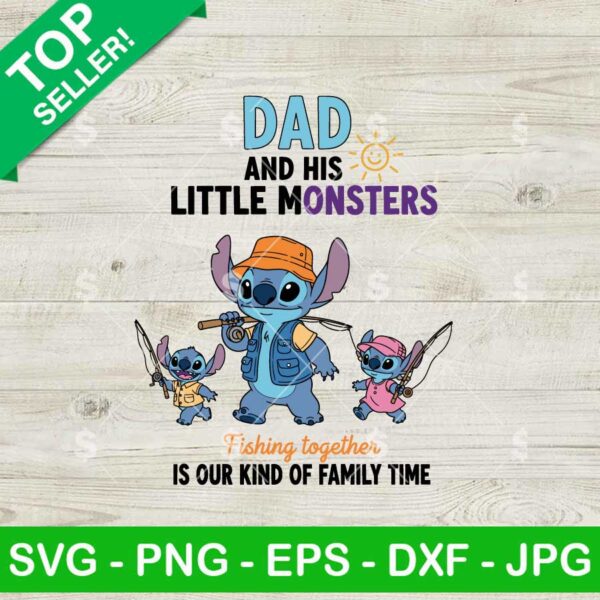 Stitch And Baby Fishing Together Svg