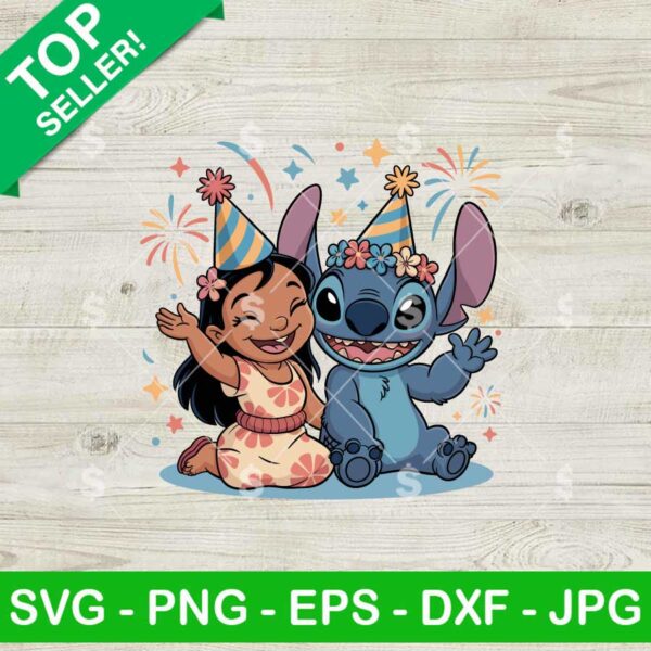 Stitch And Friends Birthday Svg