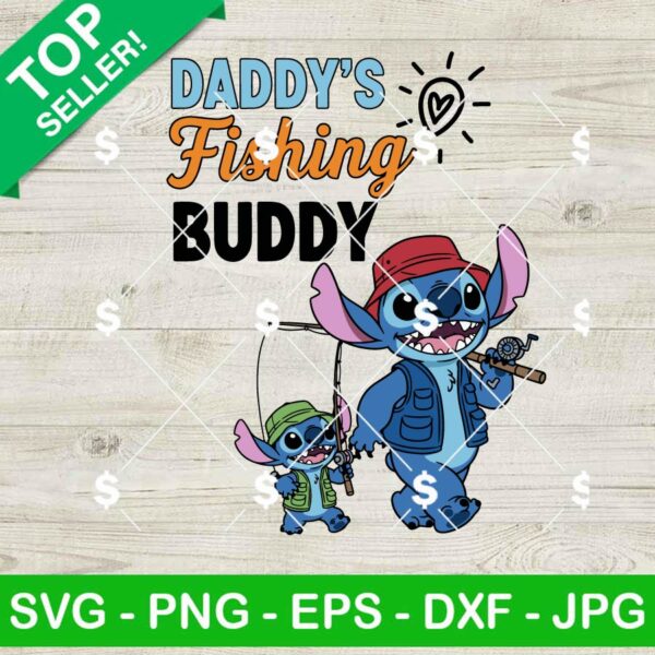 Stitch Daddy's Fishing Buddy Svg