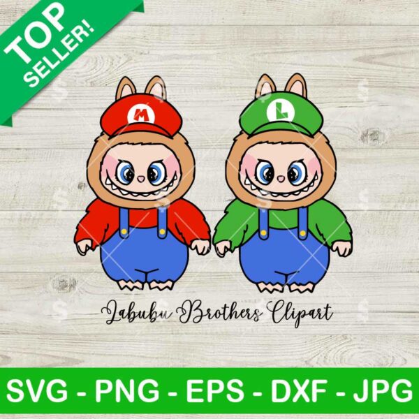 Super Mario Labubu Brothers Svg, Super Mario Labubu Svg, Cute Labubu Svg