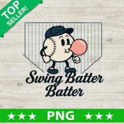 Swing Batter Batter Baseball Png, Baseball Logo Sublimation Png, Funny Png