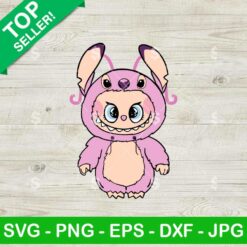 Labubu As Angel Stitch Svg, Angel Stitch Svg, Cute Stitch Labubu Svg