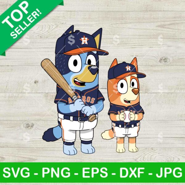 Bluey Bingo Astros Baseball Svg