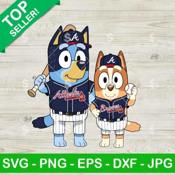 Bluey Bingo Atlanta Braves Baseball Svg