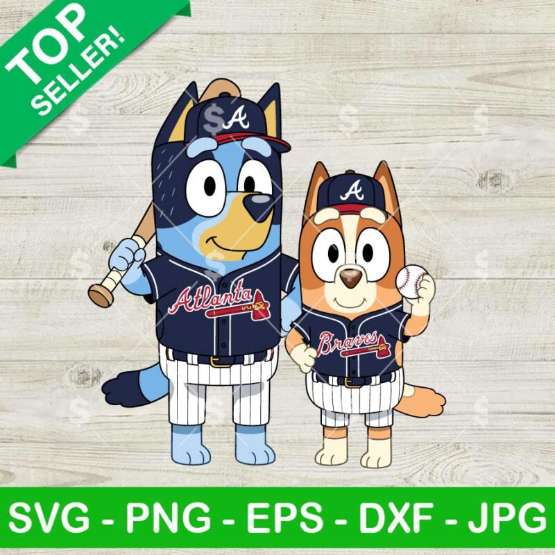 Bluey Bingo Atlanta Braves Baseball Svg
