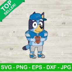 Bluey Detroit Lions Football NFL Svg, Bluey Dog NFL Team Svg, Detroit Lions Heart Football Svg