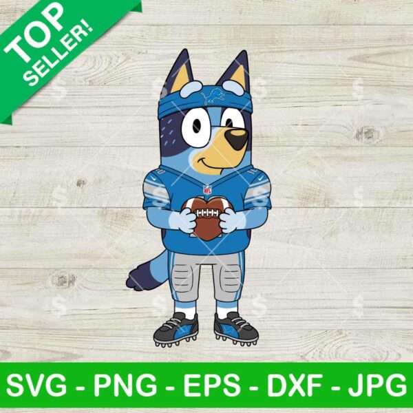 Bluey Detroit Lions Football Svg