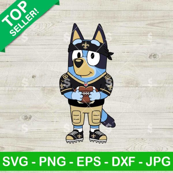 Bluey New Orleans Saints Svg, Bluey Dog NFL Player Svg, New Orleans Saints Football Svg