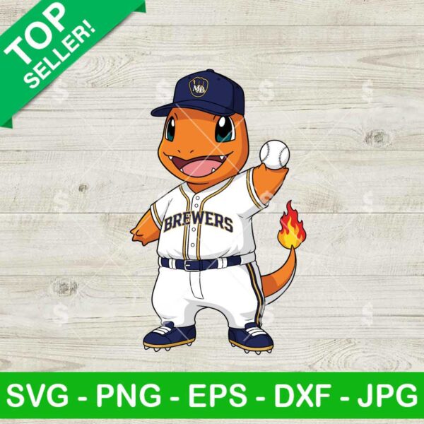 Charmander Milwaukee Brewers Baseball Player Svg