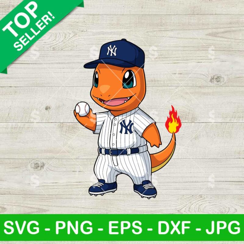 Charmander New York Yankees MLB Svg, Charmander New York Yankees Uniform Svg, Pokemon MLB Svg