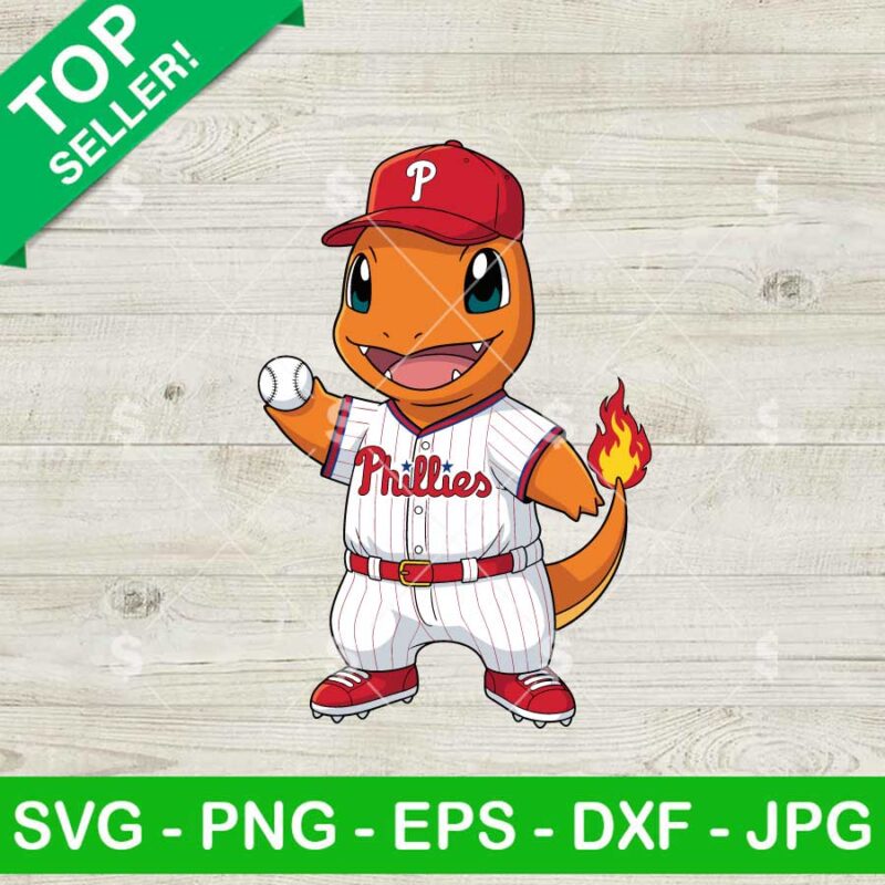 Charmander Philadelphia Phillies MLB Svg, Charmander Phillies Uniform Svg, Pokemon MLB Svg