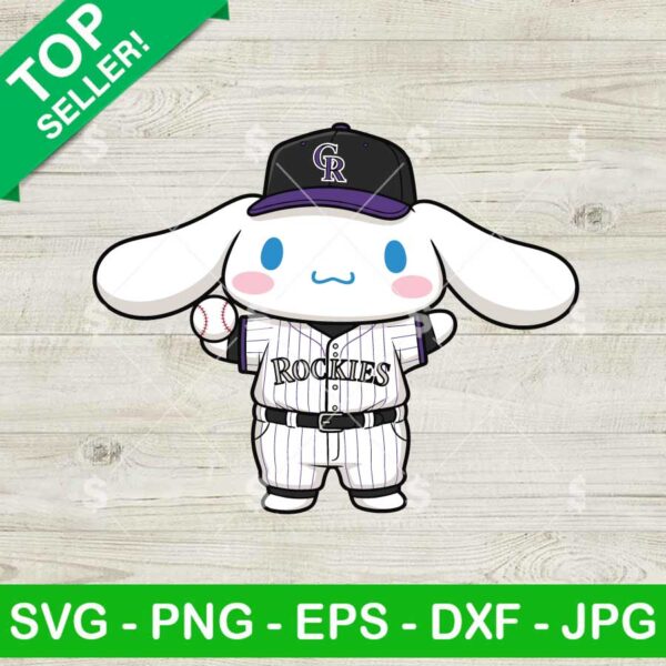 Cinnamoroll Colorado Rockies Baseball Player Svg