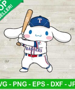 Cinnamoroll Texas Rangers Baseball Player Svg, Cinnamoroll MLB Uniform Svg, Texas Rangers Baseball Svg