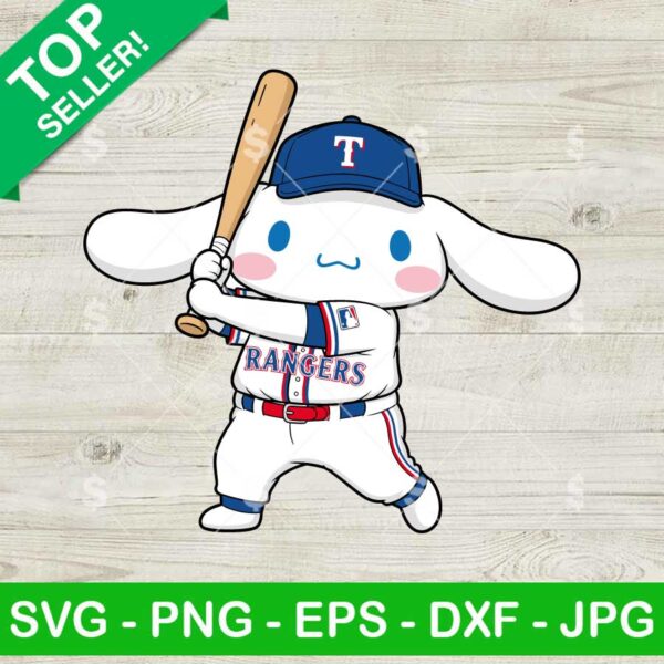 Cinnamoroll Texas Rangers Baseball Player Svg