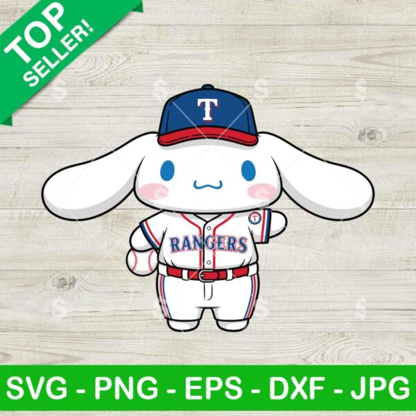 Cinnamoroll Texas Rangers Baseball Svg