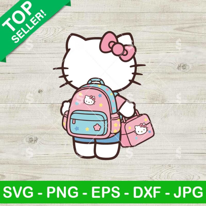 Hello Kitty Back To School Svg, Kitty Cat Back To School Svg, Sanrio Student Svg