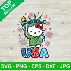 Hello Kitty Statue Of Liberty Svg, Funny Kitty 4th Of July Svg, Patriotic Day Svg