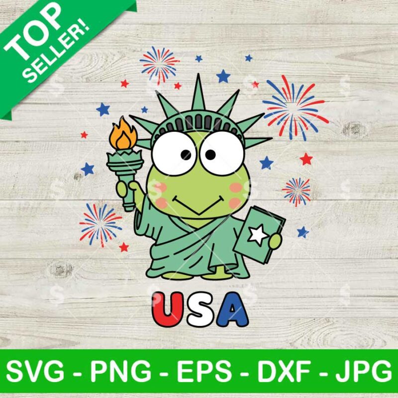 Keroppi Statue Of Liberty Svg, Funny 4th Of July Svg, Sanrio Patriotic Day Svg