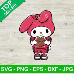 My Melody Arizona Cardinals Heart Football Svg