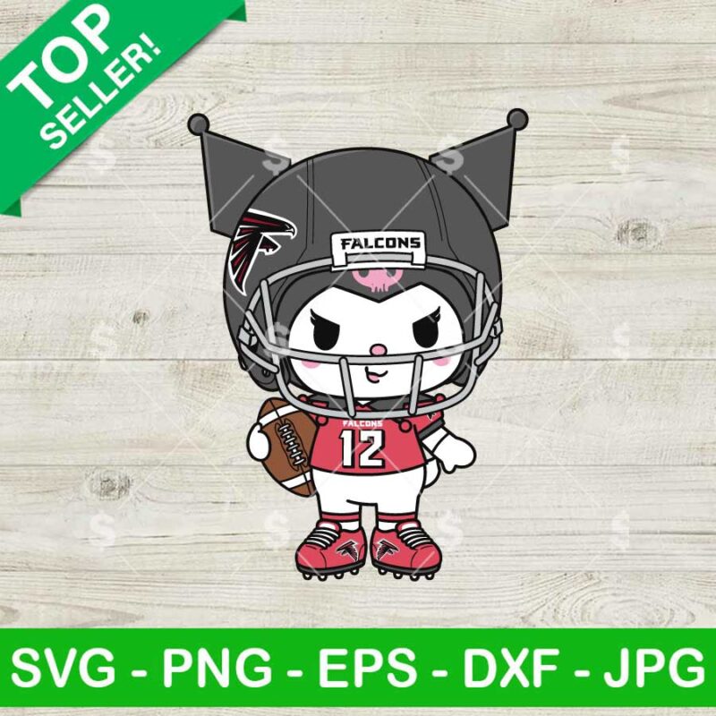Kuromi Atlanta Falcons Football Team Svg, Kuromi NFL Football Svg, Sanrio Football Player Svg
