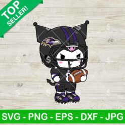 Kuromi Baltimore Ravens Football Team Svg, Kuromi NFL Football Svg, Baltimore Ravens Football Player Svg