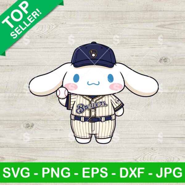 Milwaukee Brewers Cinnamoroll Baseball Player Svg