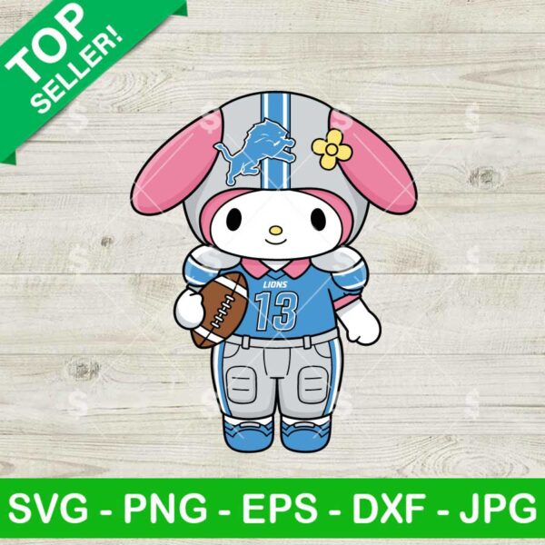 My Melody Detroit Lions Football Svg