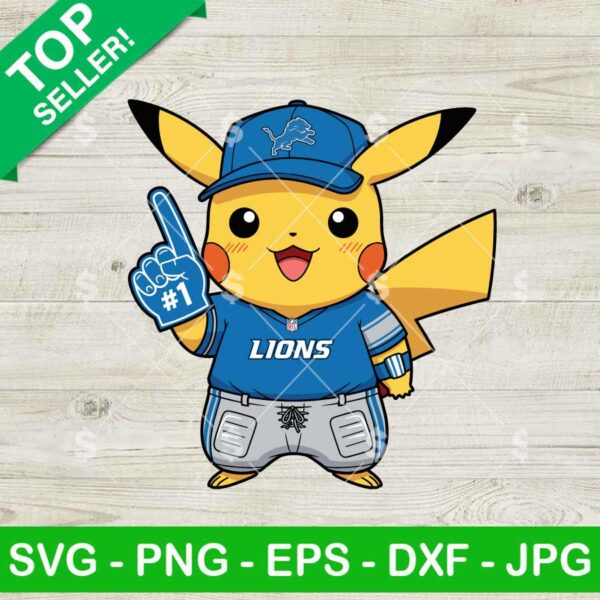 Pikachu Detroit Lions Svg