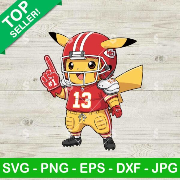 Pikachu KC Chiefs Football Svg