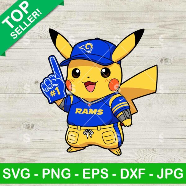 Pikachu Los Angeles Rams Football Svg