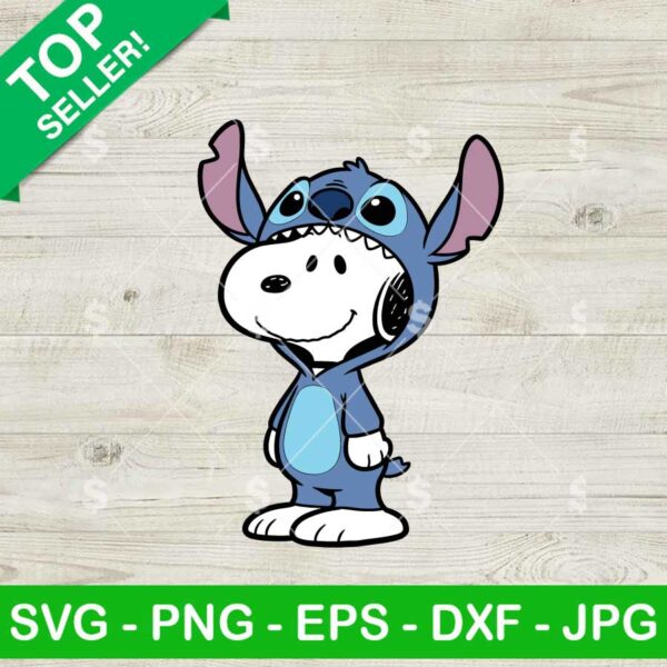 Snoopy As Stitch Svg, Funny Disney Snoopy Svg, Snoopy Cartoon Svg