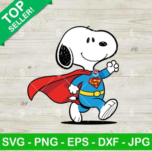 Snoopy As Superman Svg, Funny Snoopy Superhero Svg, Peanuts Snoopy Cartoon Svg