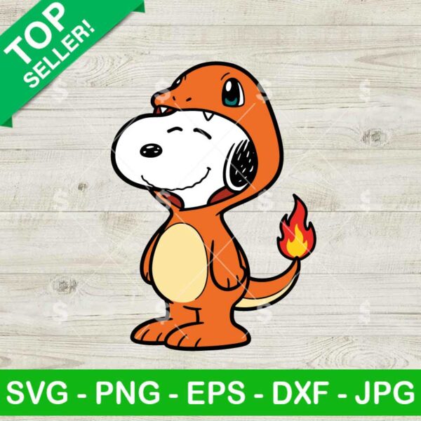 Snoopy Costume Charmander Pokemon Svg, Snoopy Pokemon Svg, Funny Peanuts Cartoon Svg