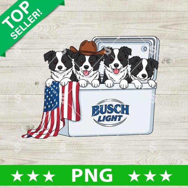 Busch Light Beer Dog America Flag Png, Busch Light 4th of July Sublimation Png, Patriotic Busch Light Dog Png