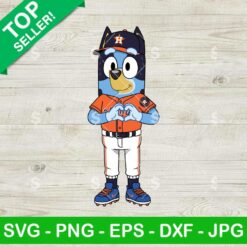 Bluey Astros Baseball Heart Hand Svg