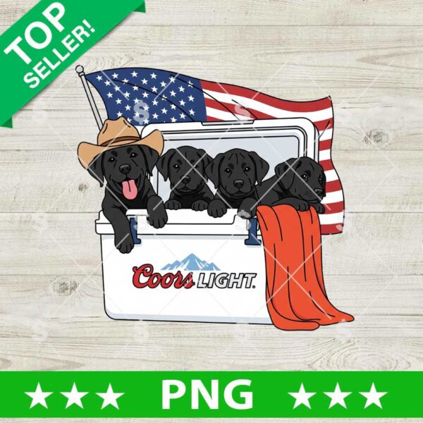 Coors Light Beer Dog America Flag Png, Coors Light 4th of July Sublimation Png, Patriotic Coors Light Dog Png