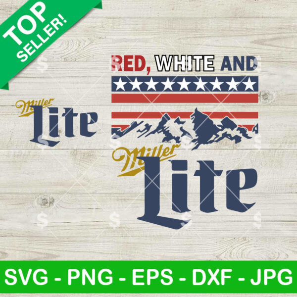 Red White And Miller Lite Svg